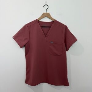 Figs Catarina One Pocket Scrub Top Mauve Pink size medium
